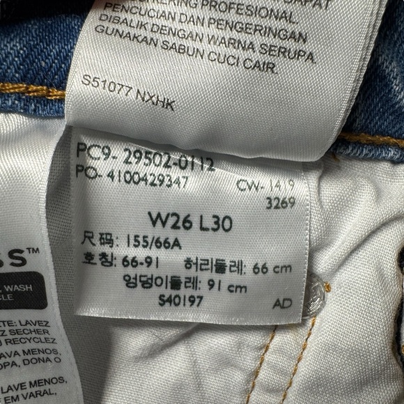 Levi's® Premium 501® STRETCH SKINNY EMBROIDERED JEANS WOMEN'S 26 RANCH WESTERN - Picture 15 of 16